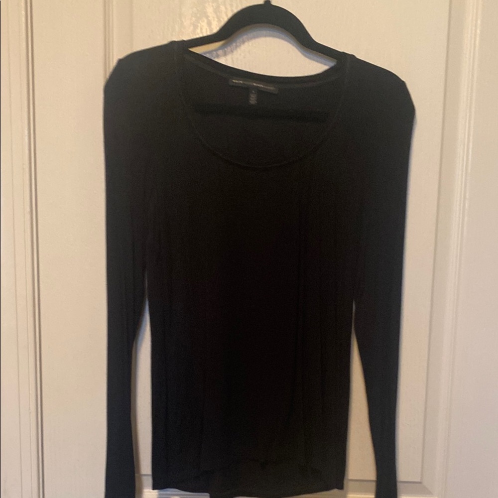 Fitted Black Long Sleeve Crew Neck shirt
